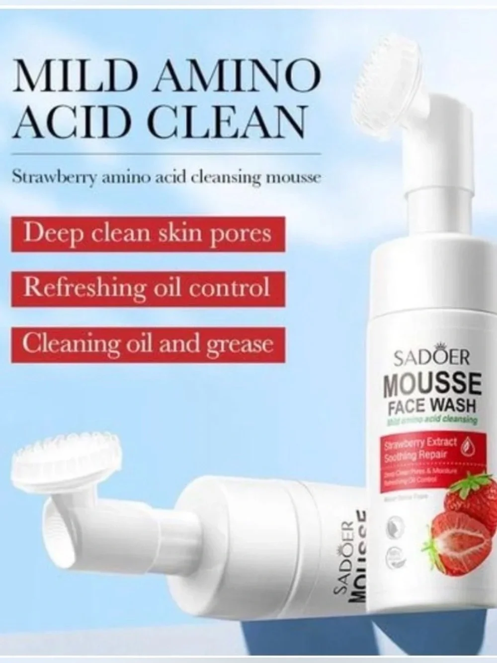 Sadoer Mousse Face Wash - Strawberry Extract